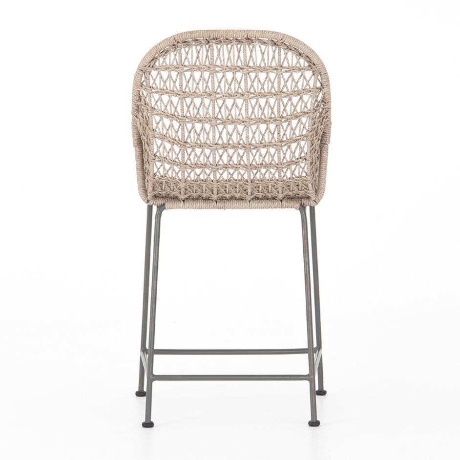 Bandera Outdoor Woven Counter Stool In Wht by FOUR HANDS
