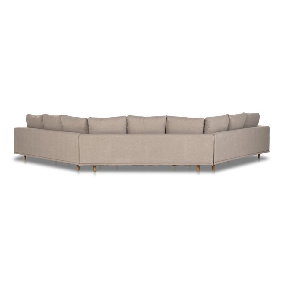 Dom 3 Pc Sectional-Large Wedge In Portland Cobblestone-Distressed Sienna by Four Hands