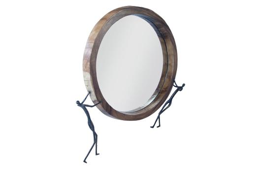 Atlas Mirror, Chamcha Wood, Natural, Metal by PHILLIPS COLLECTION