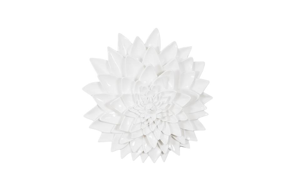 Dahlia Flower Wall Art, Gel Coat White by PHILLIPS COLLECTION