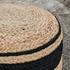 Faro Jute Natural/Black Pouf by Classic Home