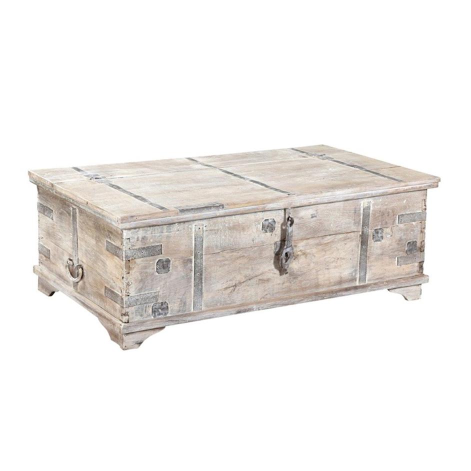 Alta Trunk Coffee Table Bleached White by Classic Home