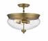 Amon 3 Light Semi Flush Mount in Heritage Brass Finish by Z-Lite