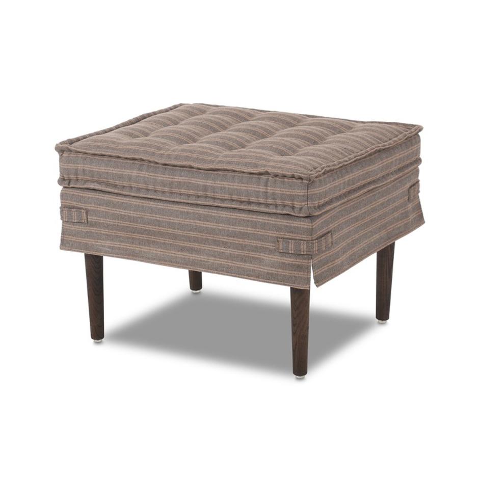 Cole Small Ottoman In Rodin Bark And Terra Brown Ash by Four Hands