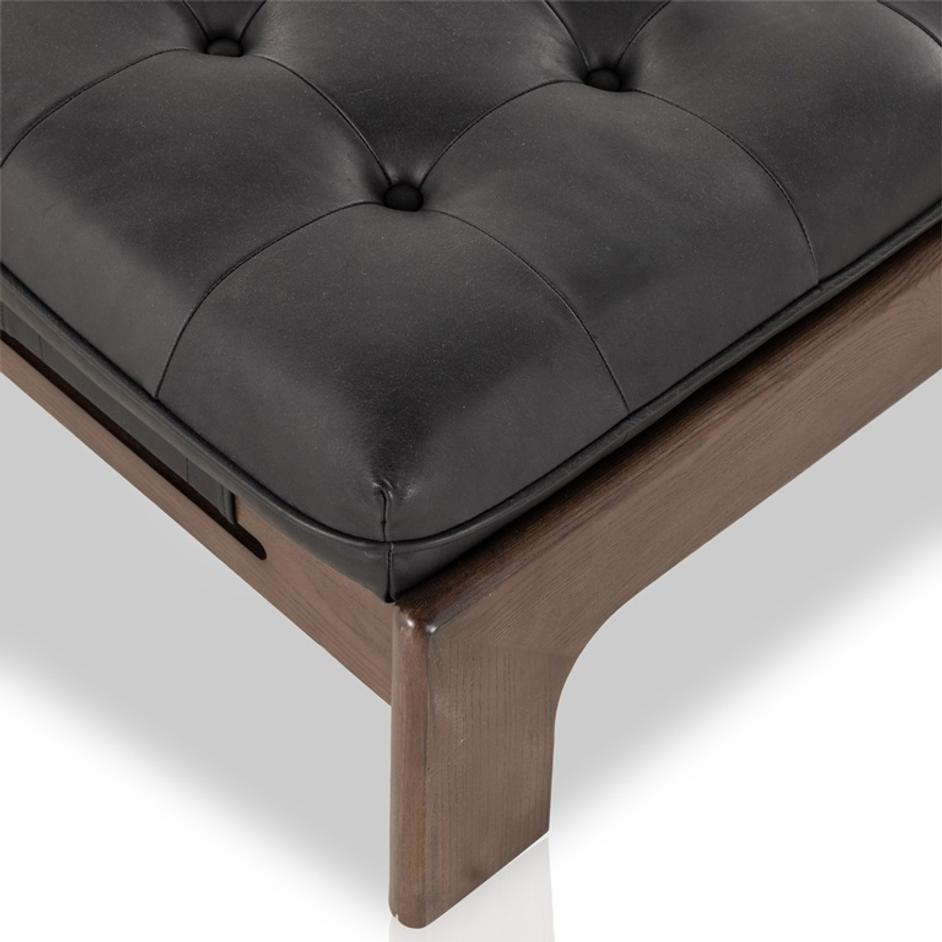 Halston Cocktail Ottoman In Heirloom Black by FOUR HANDS