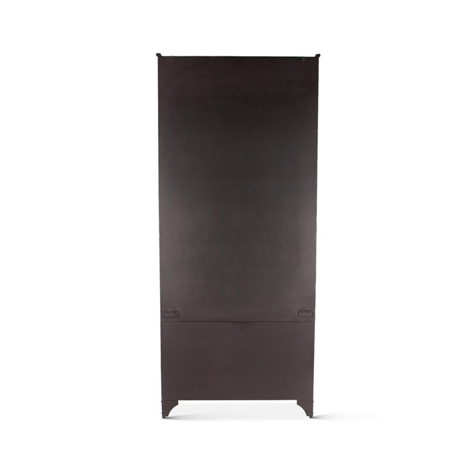Pompei 37" Iron and Glass Cabinet, Matte Black by Home Trends & Design