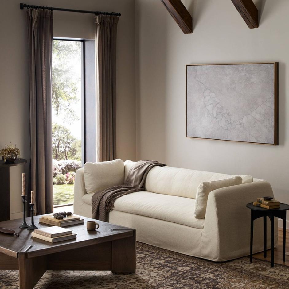 Iggy Slipcover Sofa-98" In Antwerp Natural And Sienna Brown by Four Hands