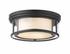 Willow 3 Light Flush Mount in Matte Black Finish by Z-Lite