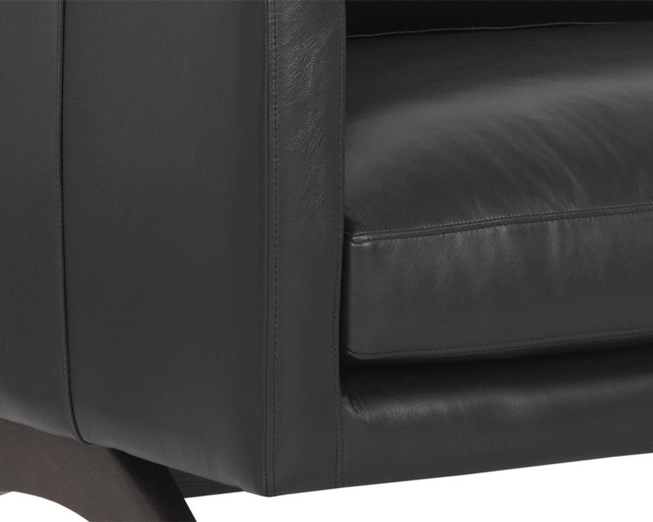 ROGERS SOFA - CORTINA BLACK LEATHER by Sunpan