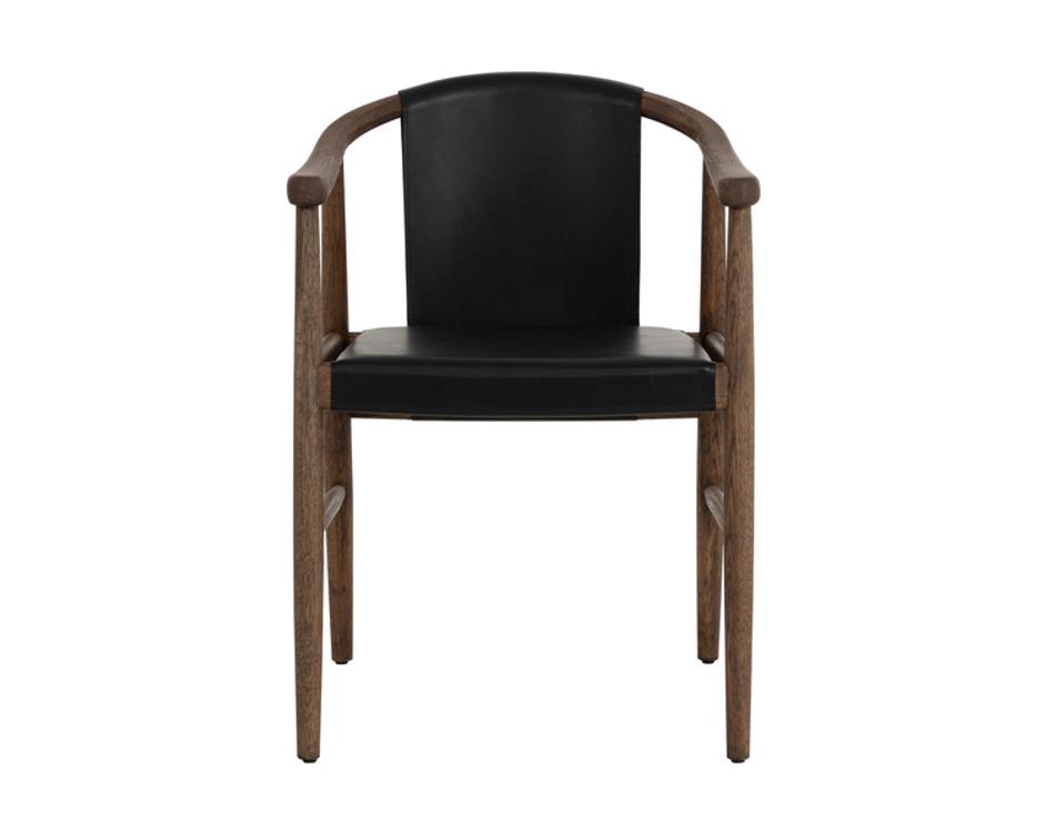 ARAN DINING ARMCHAIR - ONYX LEATHER by Sunpan