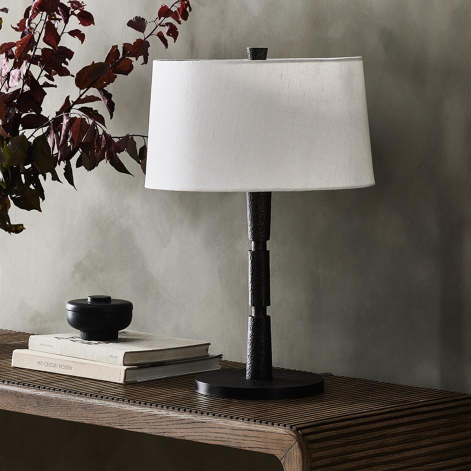 Fernando Table Lamp in Forged Black by FOUR HANDS