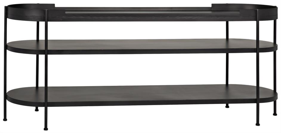 Cassio Console in Matte Black Industrial Steel by Noir Furniture