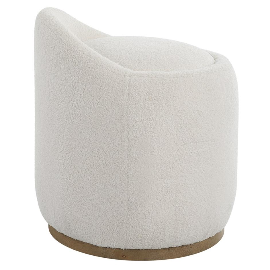 Swirl Swivel Sheepskin Ottoman by Uttermost