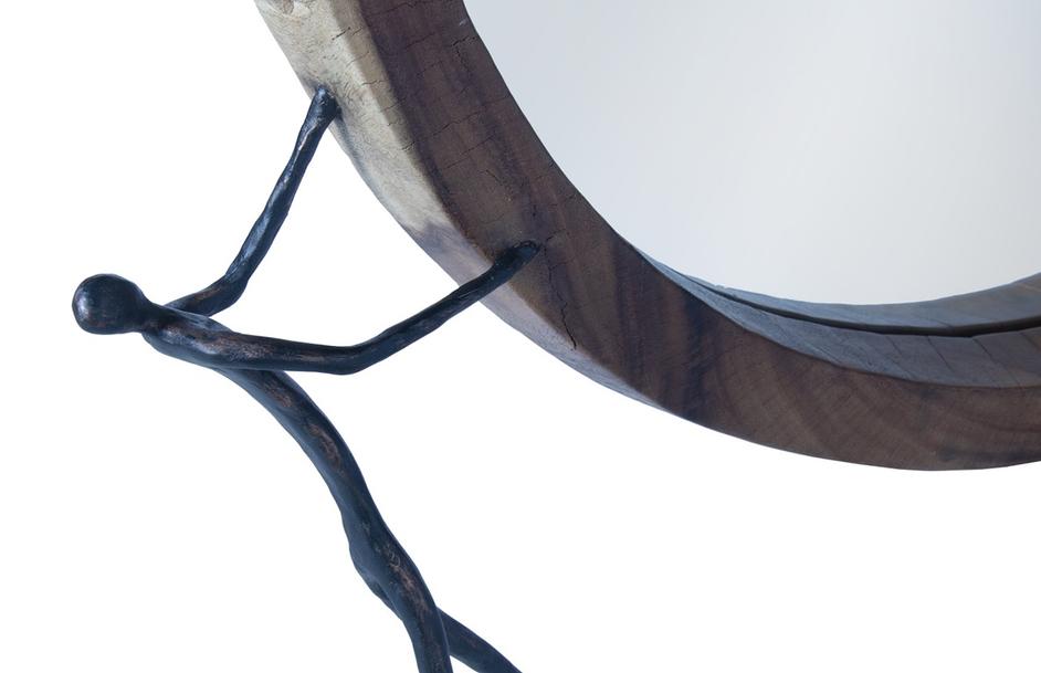 Atlas Mirror, Chamcha Wood, Natural, Metal by PHILLIPS COLLECTION