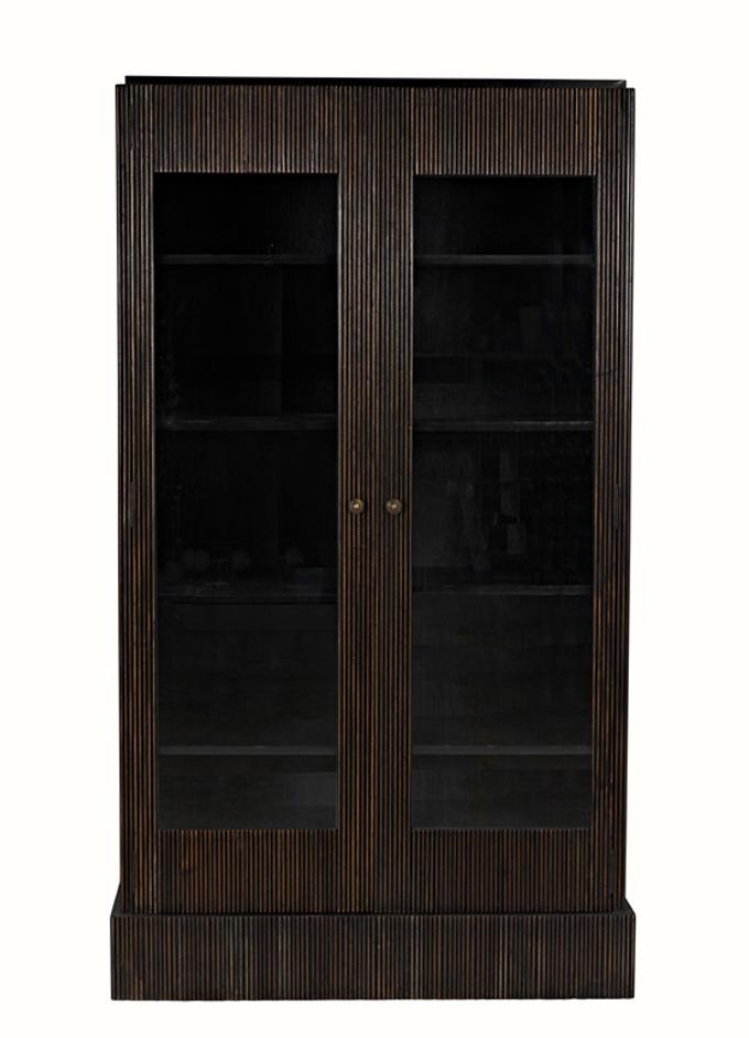 Noho Hutch in Mahogany, Hand-Rubbed Black with Light Brown Accents by Noir Furniture