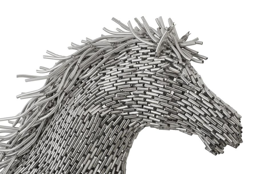 Horse Pipe Sculpture, Galloping, Stainless Steel by PHILLIPS COLLECTION