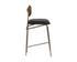 GIBBONS COUNTER STOOL - ANTIQUE BRASS - CHARCOAL BLACK LEATHER by Sunpan