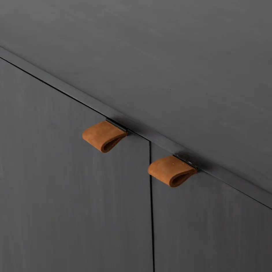 Trey Media Console in Black Wash Poplar by FOUR HANDS