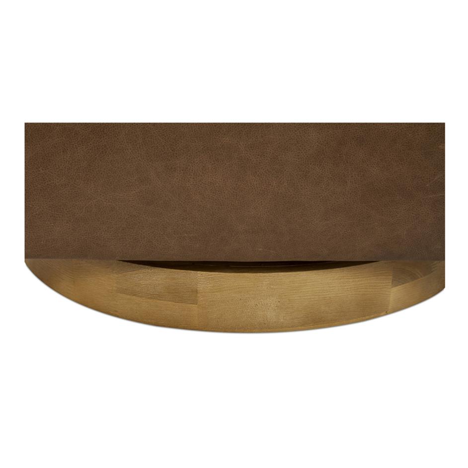 Oscy Leather Swivel Chair Tan by Moes Home