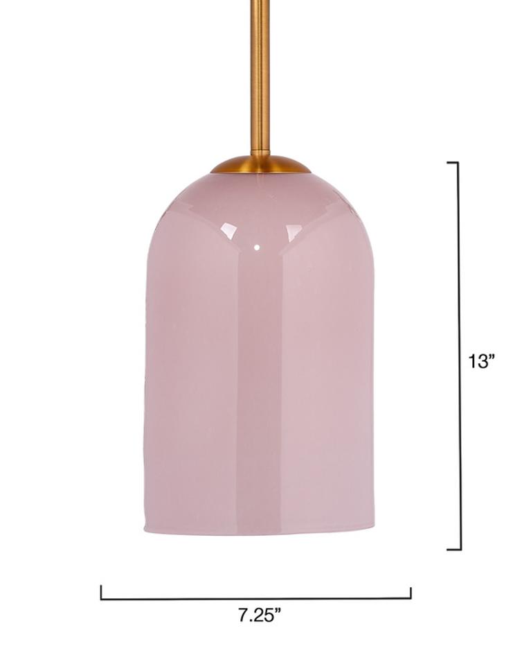 Holt 1-Light Glass Pendant, Pink by Jamie Young