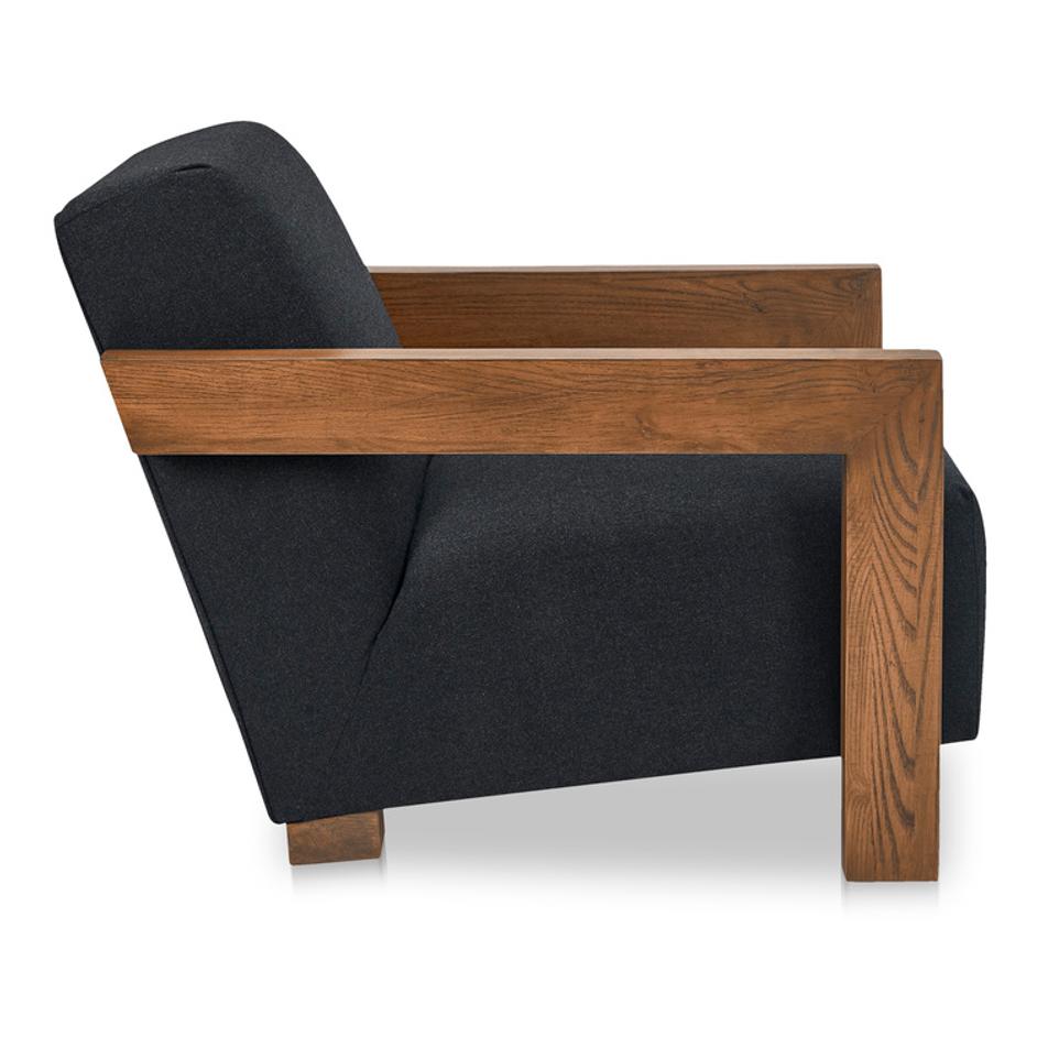 Garnet Lounge Chair Charcoal Wool Blend by Moes Home