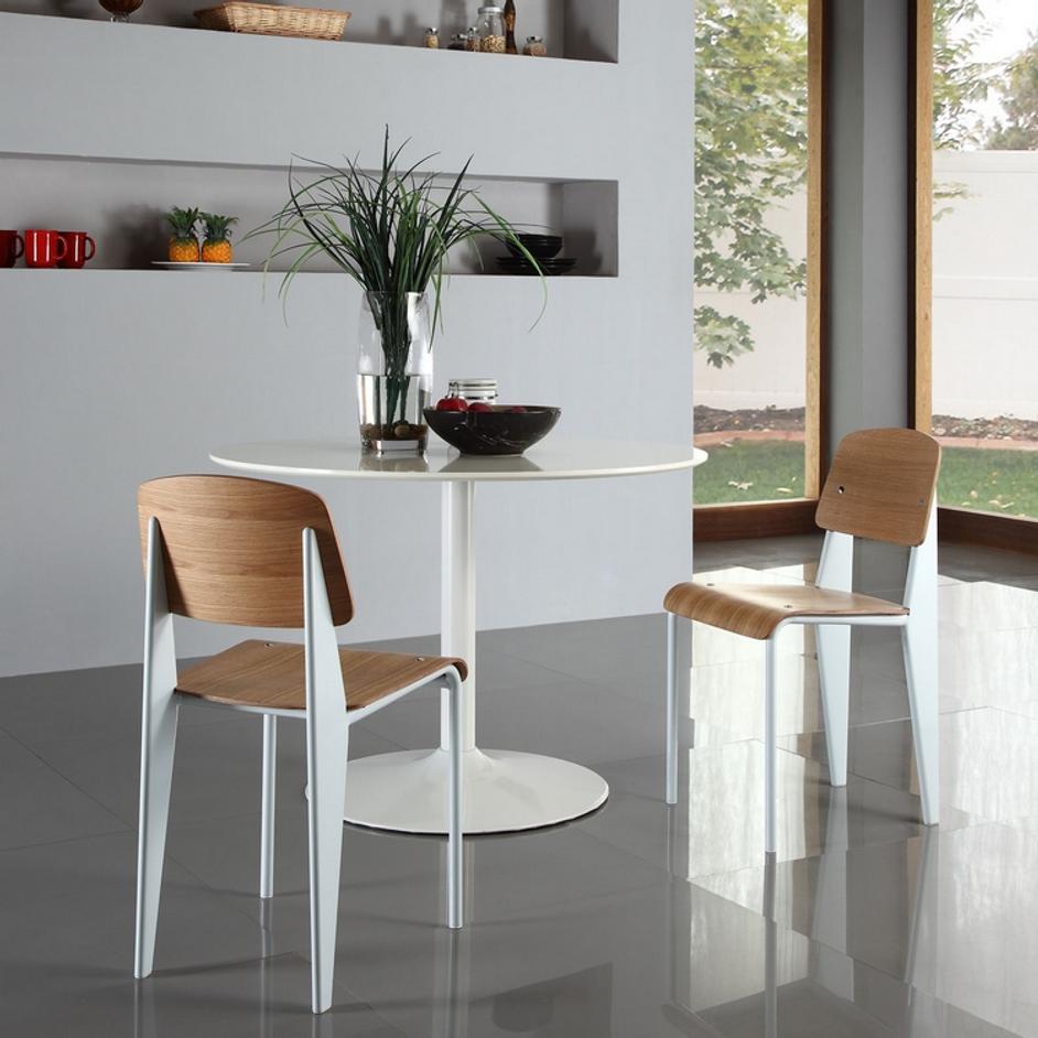 Malta Dining Side Chair In Natural White by Modway Furniture