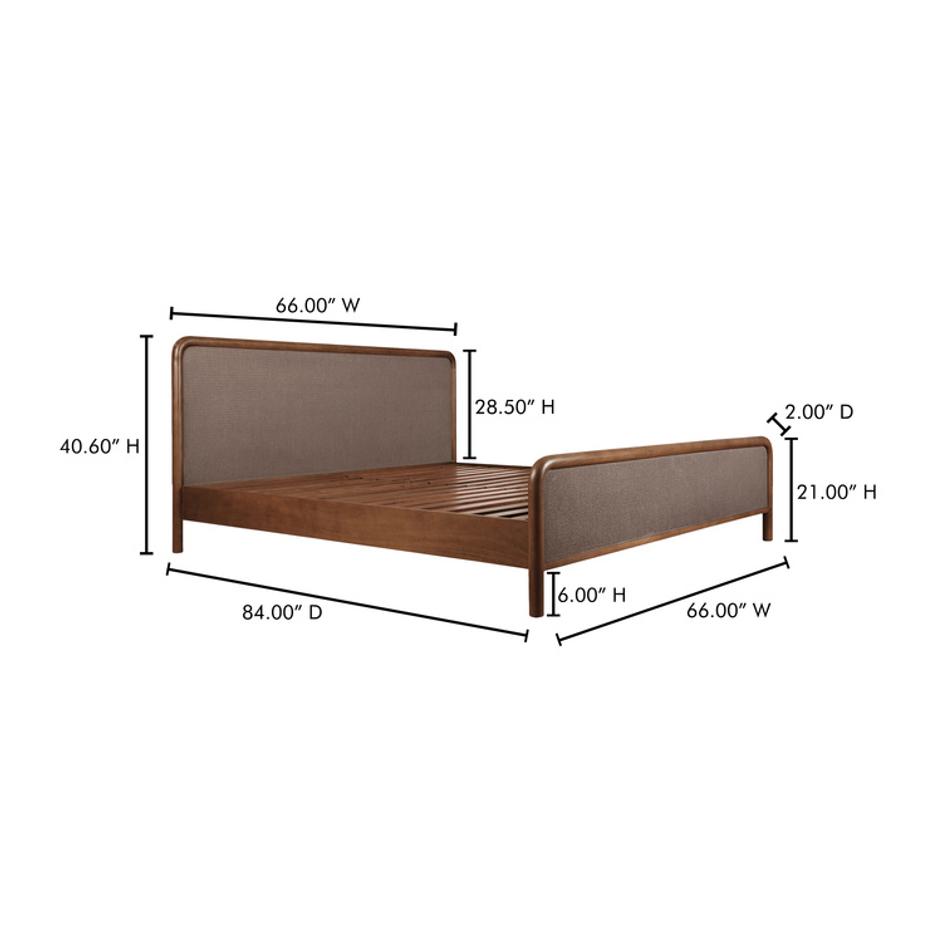 Rye Queen Bed Warm Brown by Moes Home