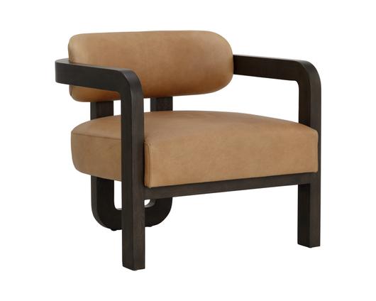 MADRONE LOUNGE CHAIR - BROWN - LUDLOW SESAME LEATHER by Sunpan