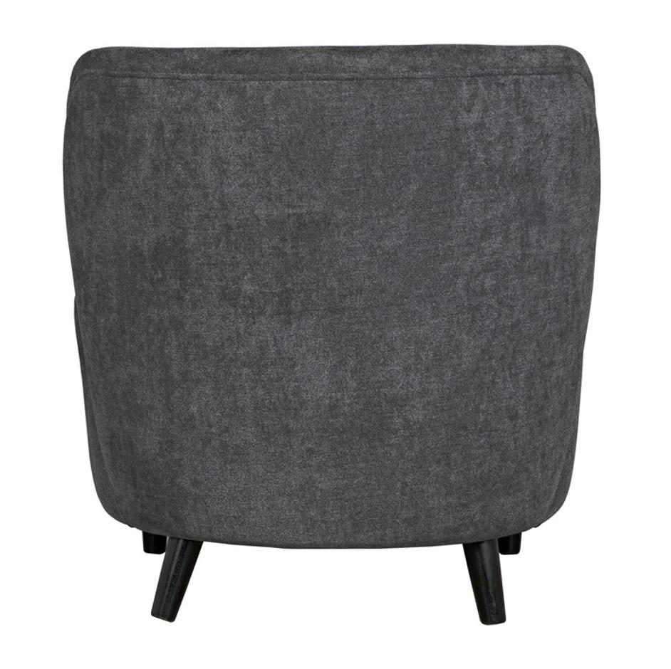 Laffont Sungkai/Mindi Chair in Charcoal Black with Ocean Grey Fabric by Noir Furniture