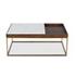 Serene 45" White Marble Coffee Table, Walnut by Home Trends & Design