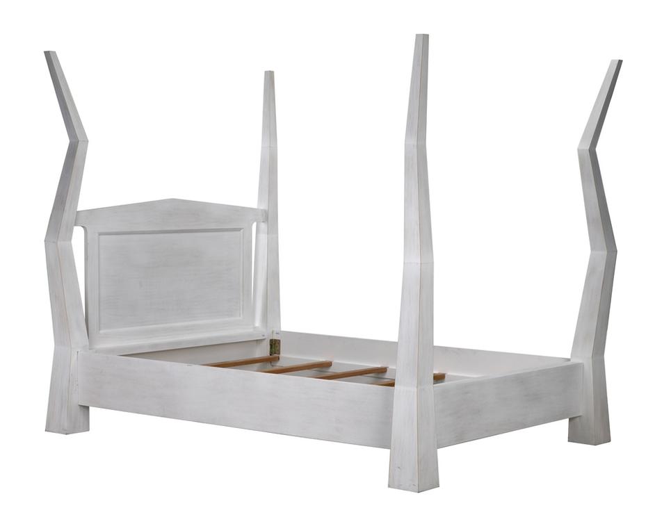 Patras Queen Bed in White Wash Mahogany by Noir Furniture