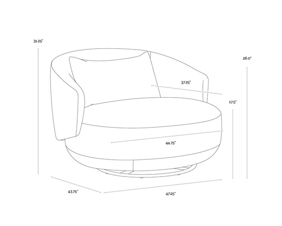 WALSH SWIVEL LOUNGE CHAIR - EFFIE LINEN by Sunpan