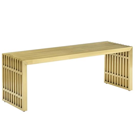 Randolph Medium Stainless Steel Bench In Gold by Modway Furniture