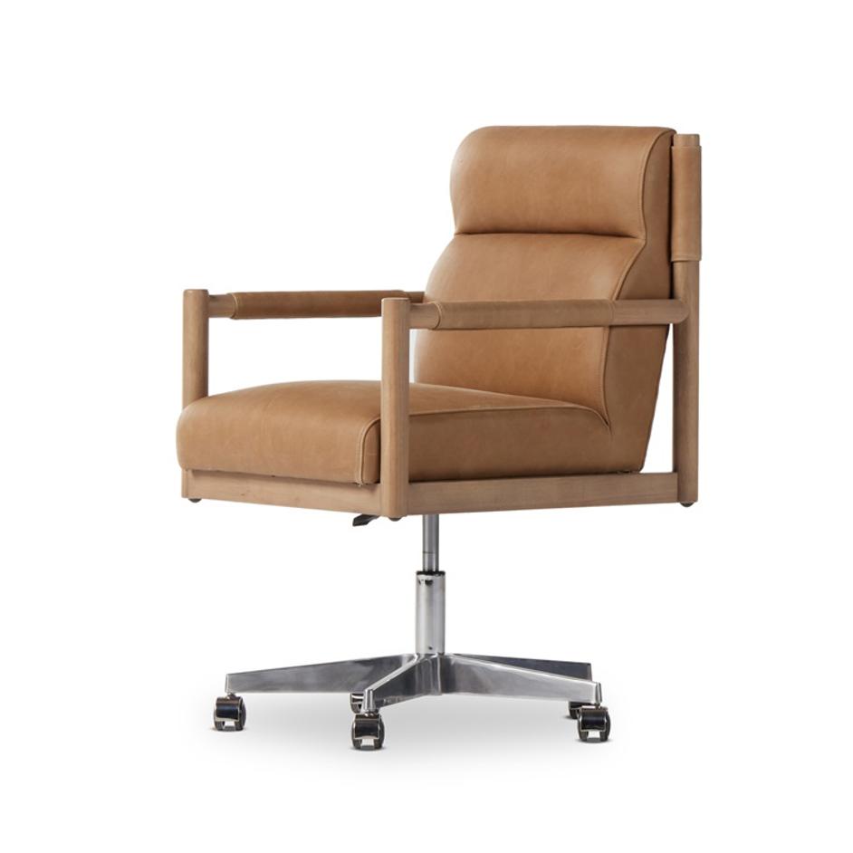 Kiano Desk Chair In Palermo Drift by FOUR HANDS