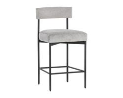 Seneca Counter Stool - Black - Polo Club Stone by Sunpan