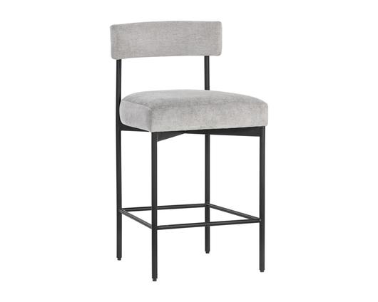 Seneca Counter Stool - Black - Polo Club Stone by Sunpan