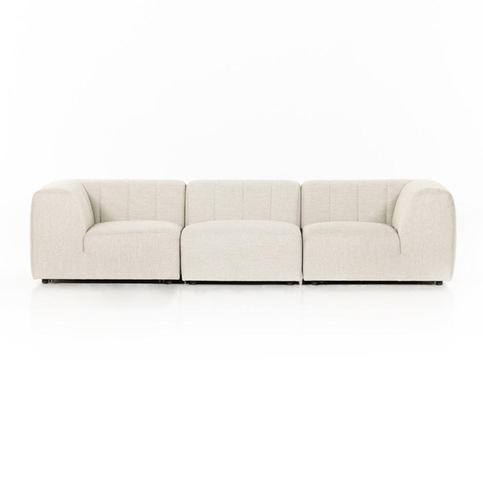 Gwen Outdoor 3 Pc Sectional In Faye Sand by FOUR HANDS