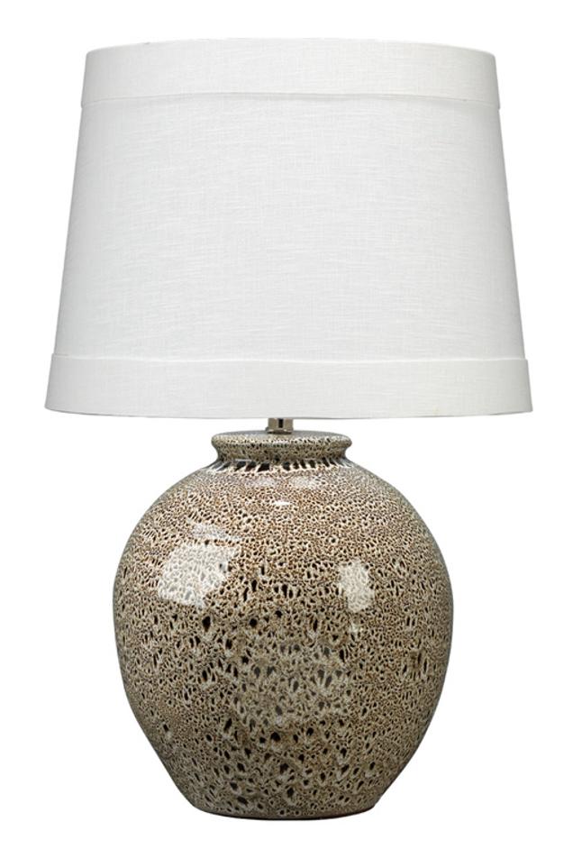 Vagabond Ceramic Table Lamp with Linen Shade by Jamie Young