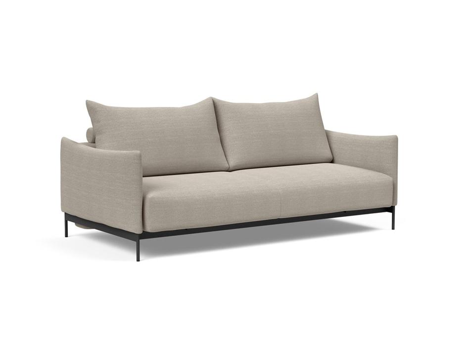 MALLOY SOFABED in KENYA GRAVEL FABRIC WITH Black Metal LEGS 579 by INNOVATION USA