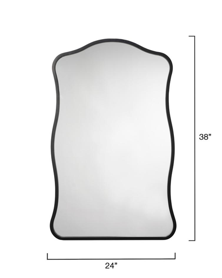 Aurora Wavy Iron Wall Mirror, Black by Jamie Young
