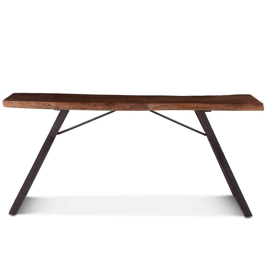 London Loft 68-Inch Acacia Wood Live Edge Console Table in Walnut Finish by Home Trends & Design