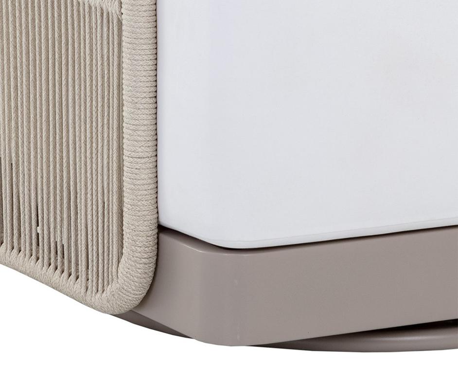 ALLARIZ SWIVEL ARMCHAIR - GREIGE - STINSON WHITE by Sunpan