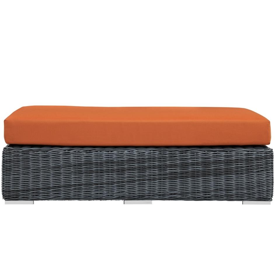 Kindle Outdoor Patio Sunbrella® Rectangle Ottoman In Canvas Tuscan by Modway Furniture