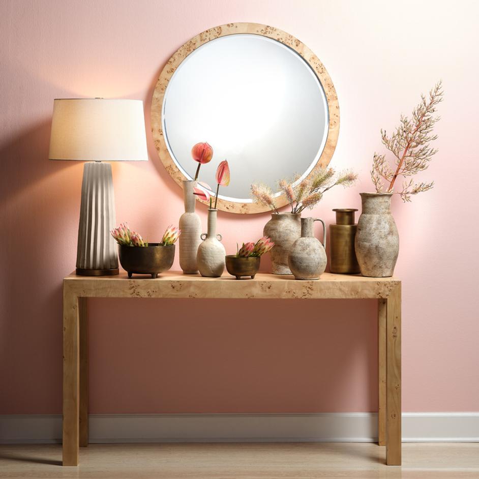  Chandler Round Wall Mirror, Natural by Jamie Young