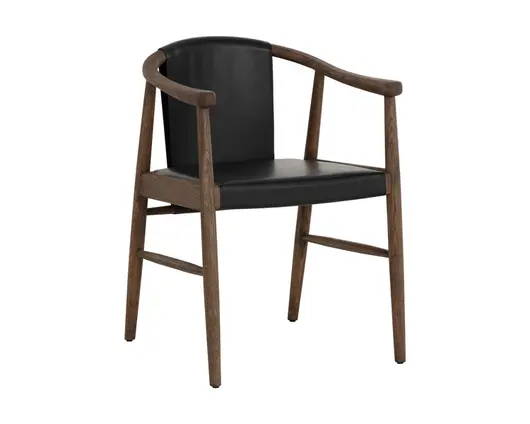 ARAN DINING ARMCHAIR - ONYX LEATHER by Sunpan