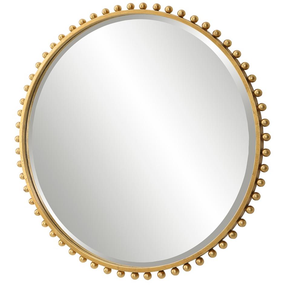 Taza Gold Round Mirror by Uttermost