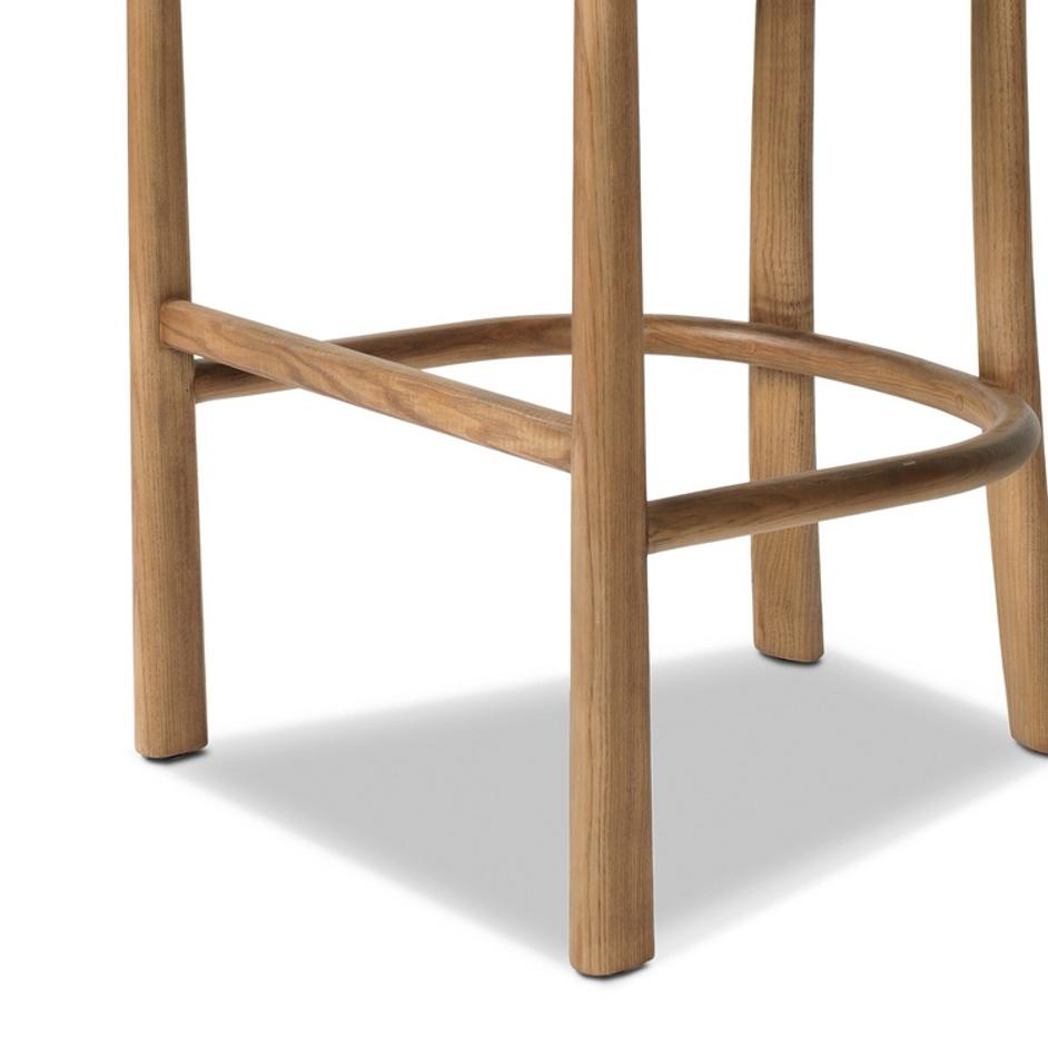 Terrance Bar Stool In Thames Cream And Amber Ash And Amber Ash Veneer by Four Hands