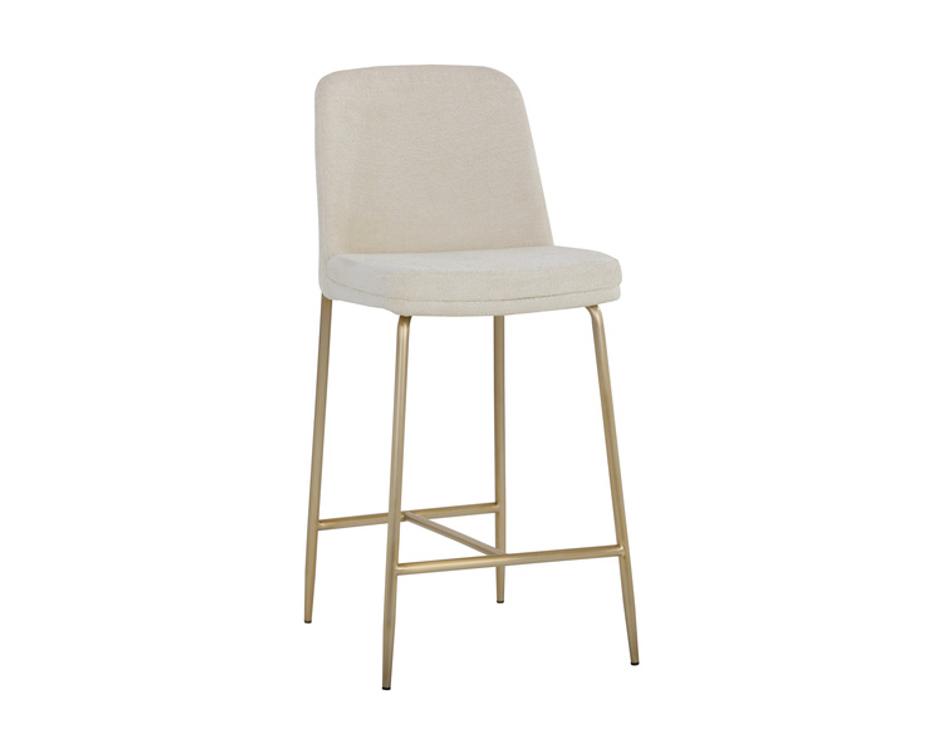 ZEKE COUNTER STOOL - ANTIQUE BRASS - BERGEN IVORY by Sunpan