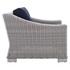 Rosie Sunbrella® Outdoor Patio Wicker Rattan 2-Piece Armchair And Ottoman Set In Light Gray Navy by Modway Furniture