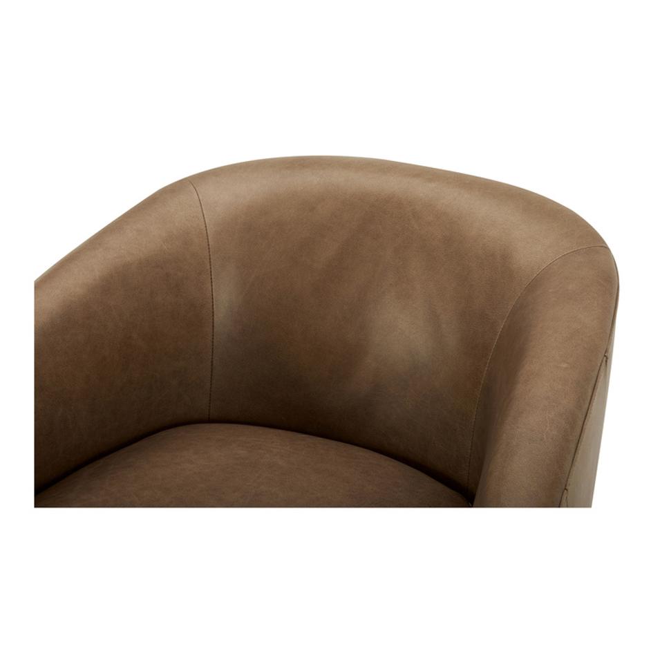 Oscy Leather Swivel Chair Tan by Moes Home